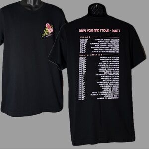 LÉON 2019 You and I Tour Part 1 Black Men’s 2-Sided T-Shirt Floral Dates Size M